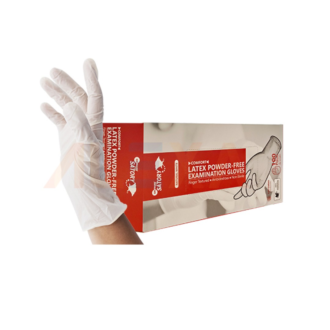 SATORY Powder-Free Latex Examination Gloves